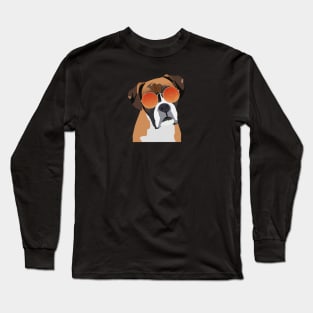 Boxer Dog Wearing Sunglasses Long Sleeve T-Shirt